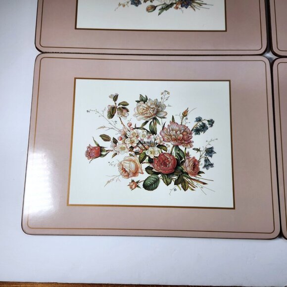 Pimpernel Placemats Floral Bouquet Set of 4 Pink Border Made in England … - Picture 5 of 10